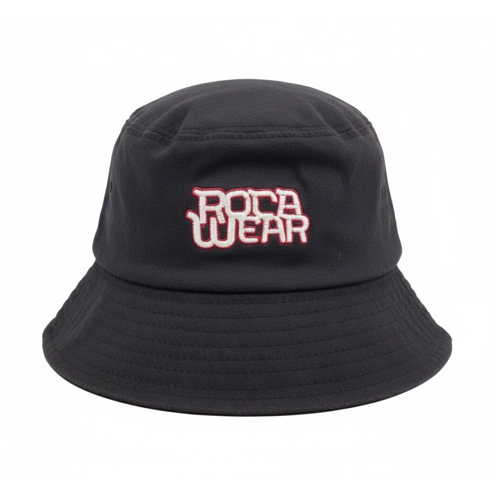Rocawear Vtg 1999‎ 90s Black Bucket Hat Embroidered Logo Patches Unisex OS Retro